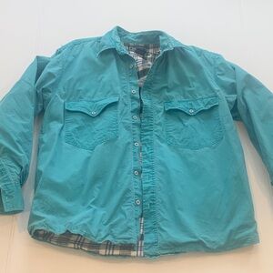 National Outfitters Men's Medium Teal Cotton Fleece Lined Heavy Shirt Jacket